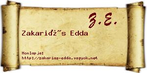 Zakariás Edda névjegykártya
